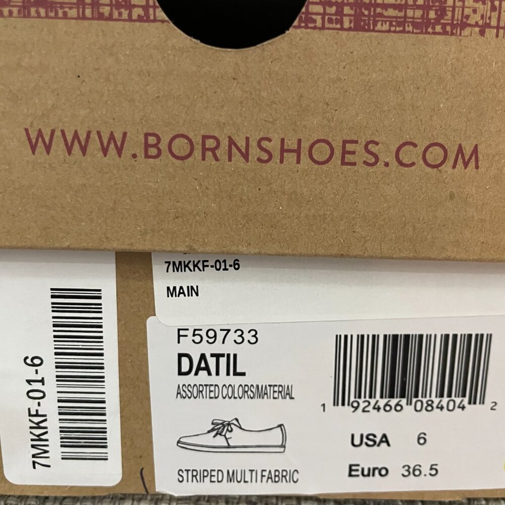 Born Datil Striped Canvas Sneakers Size 6 - Picture 9 of 10